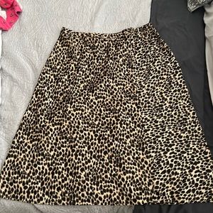 J.Crew Silk Leopard Midi Skirt